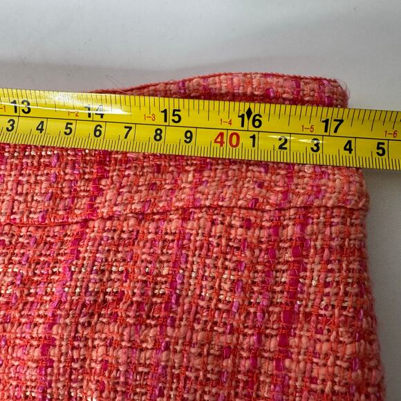 J. Crew No. 2 Pencil Skirt Tweed Orange Knee Length Career Academia Size 12 - Picture 6 of 8